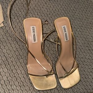 Steve Madden Gold Strappy Heels